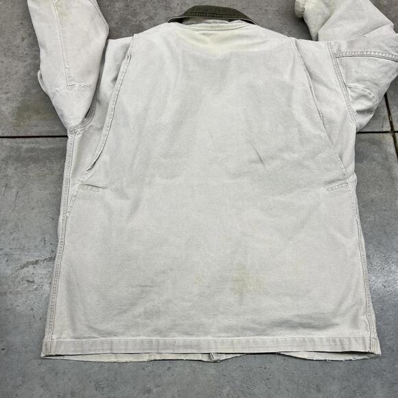 vintage l.l. bean beige button down barn chore coat size large - Picture 8 of 8